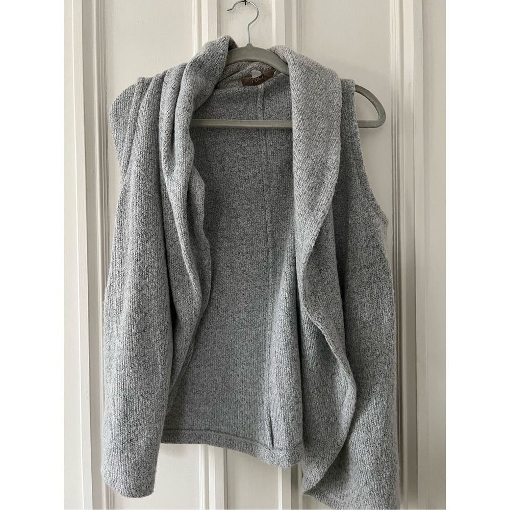 Loft light grey cozy long sweater vest S